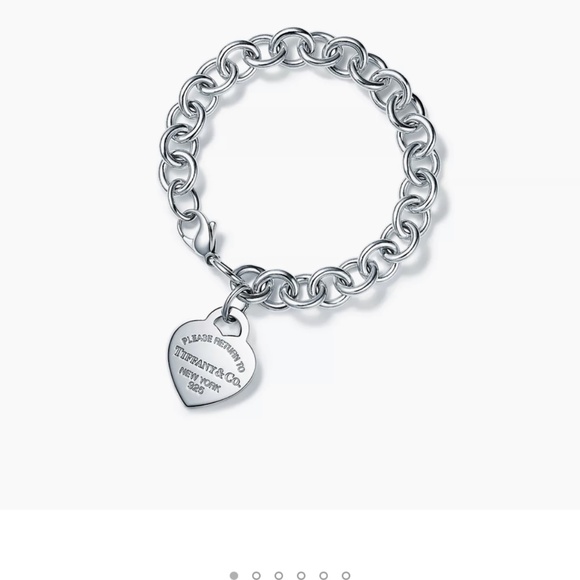 Tiffany and Co heart tag charm bracelet - Silver - Picture 5 of 6